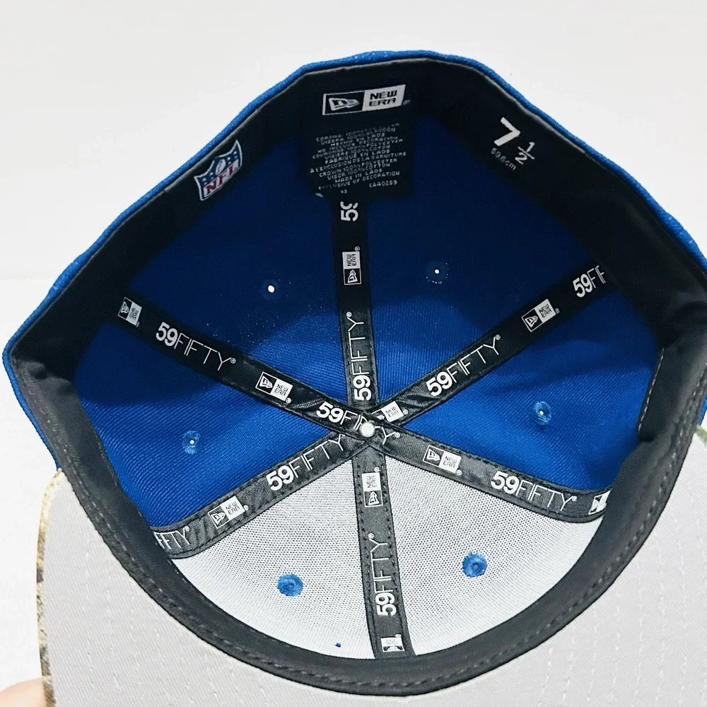 New Era New York Giants 2-Tone Camo 59FIFTY Fitted Hat Cap 7 1/2 Blue NFL‎